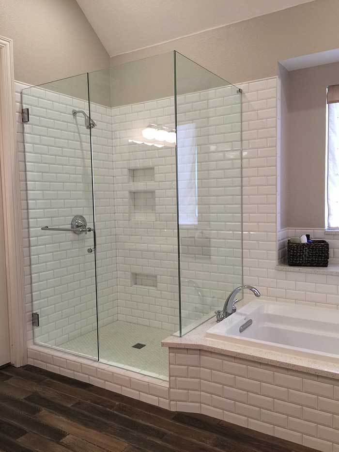 frameless glass shower enclosure